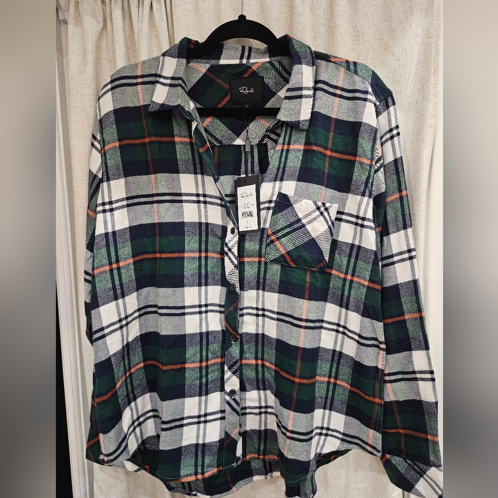 Rails Hunter green/ivory flannel